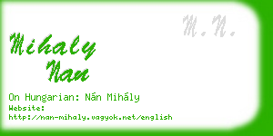 mihaly nan business card