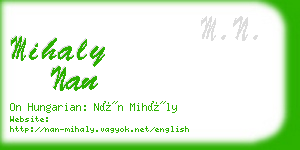 mihaly nan business card